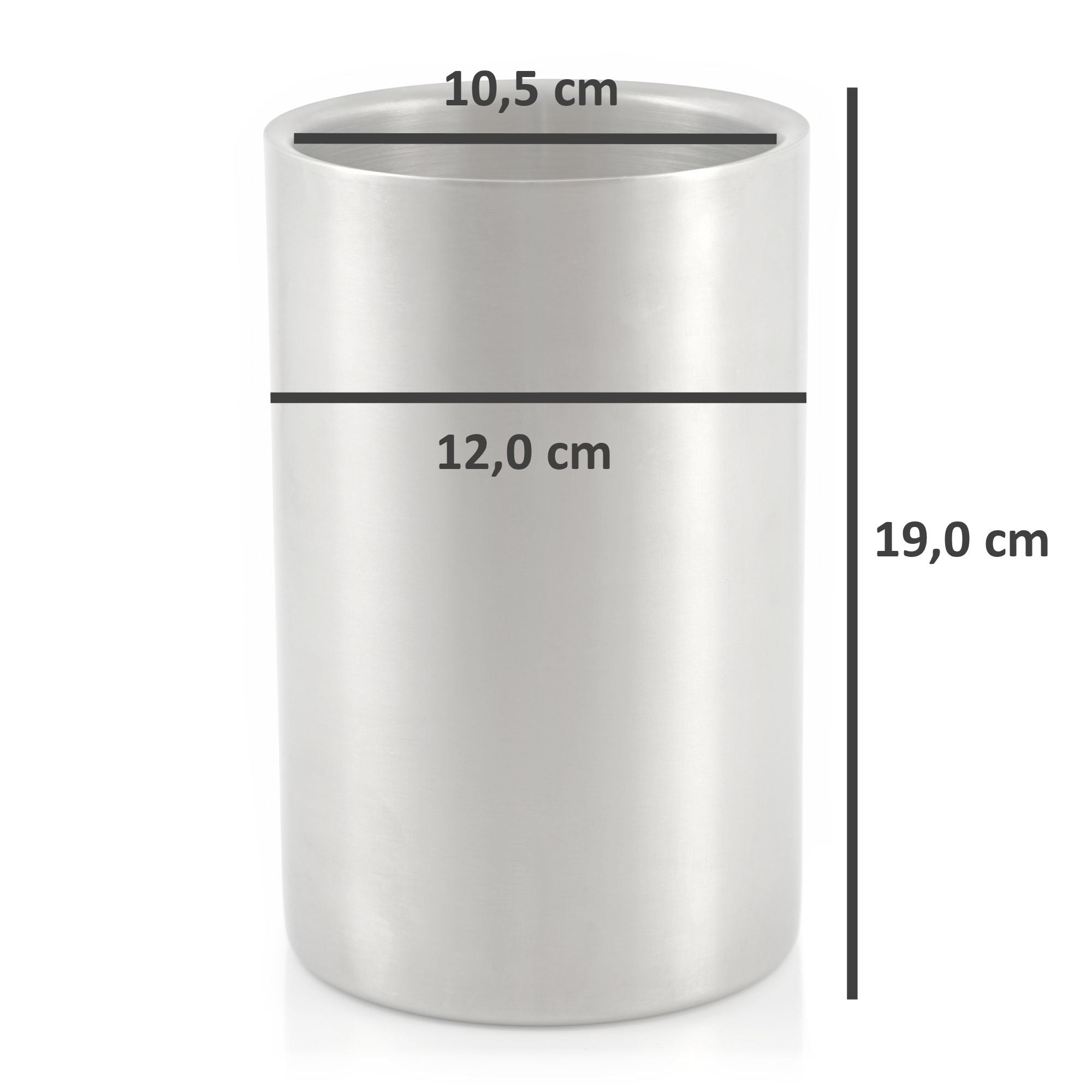 Refroidisseur à vin, Ø 12 x (H) 19 cm, acier inoxydable, double paroi