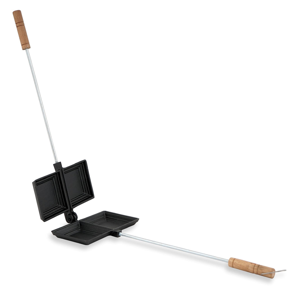 Waffle iron, cast iron, rectangular double shape