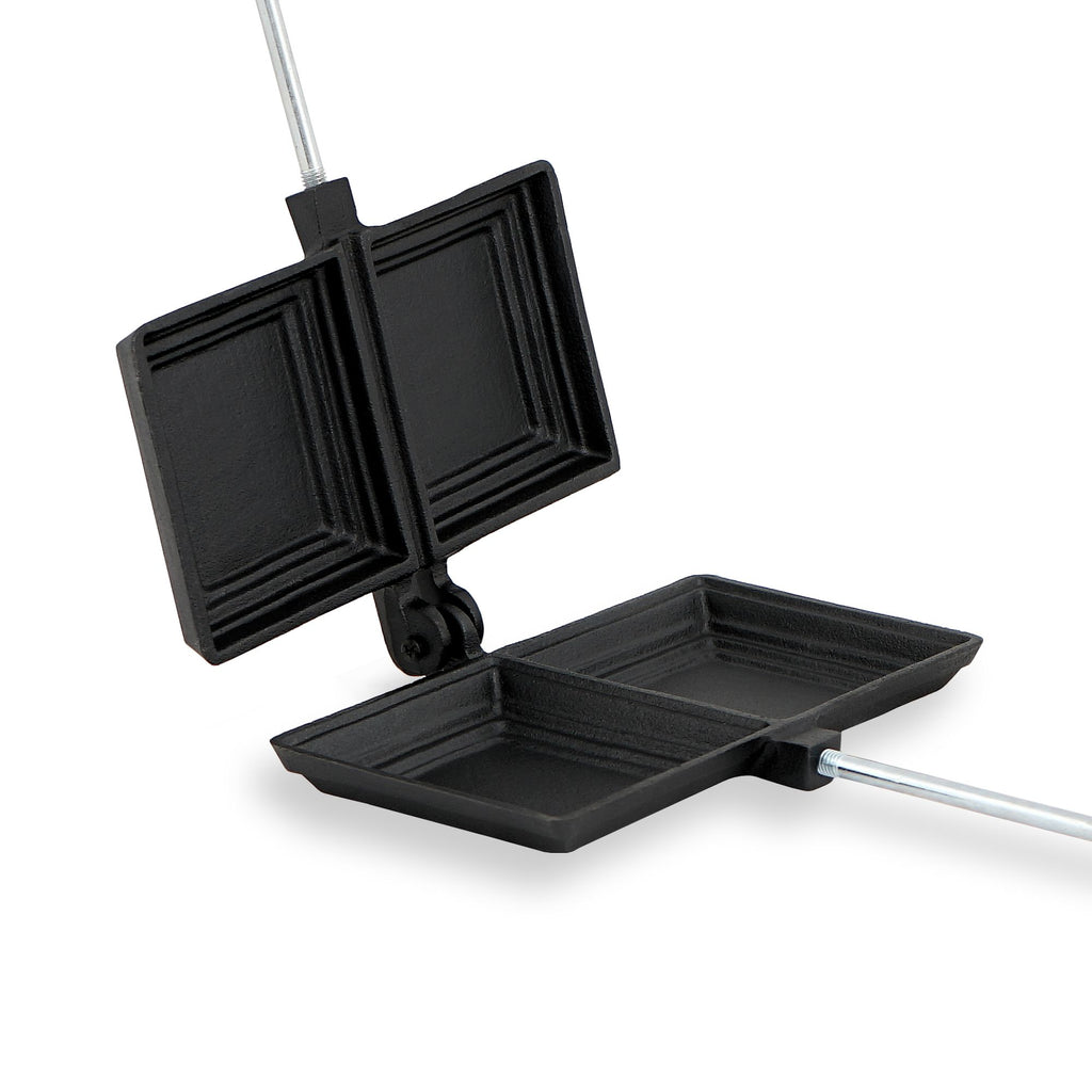 Waffle iron, cast iron, rectangular double shape