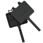 Gaufrier en fonte, double forme rectangulaire, noir