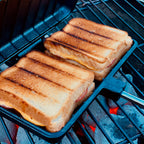 Sandwicheisen, rechteckig, inkl. Transporttasche und langem Stiel