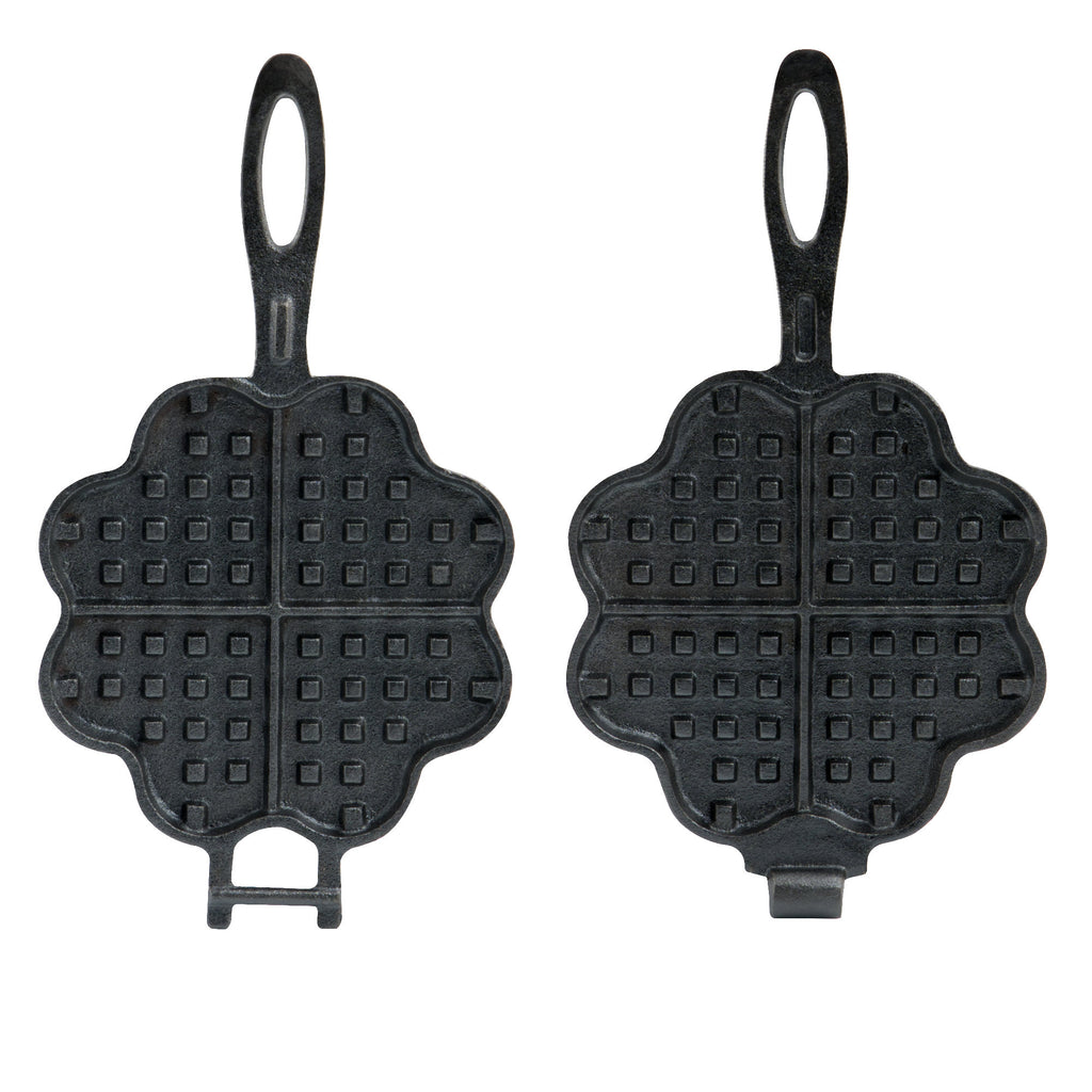 Heart-shaped waffle iron, cast iron, double shape