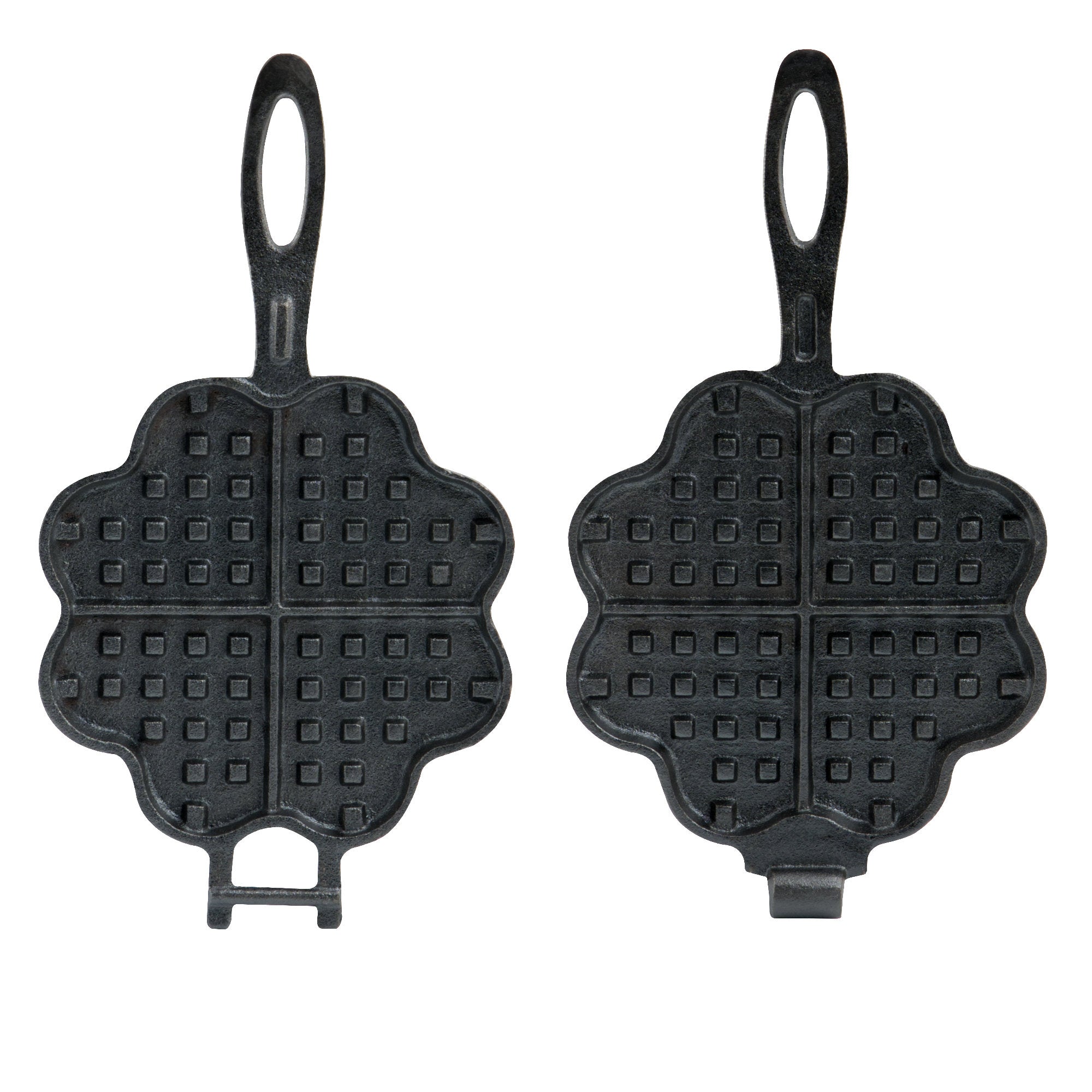 Heart-shaped waffle iron, cast iron, double shape