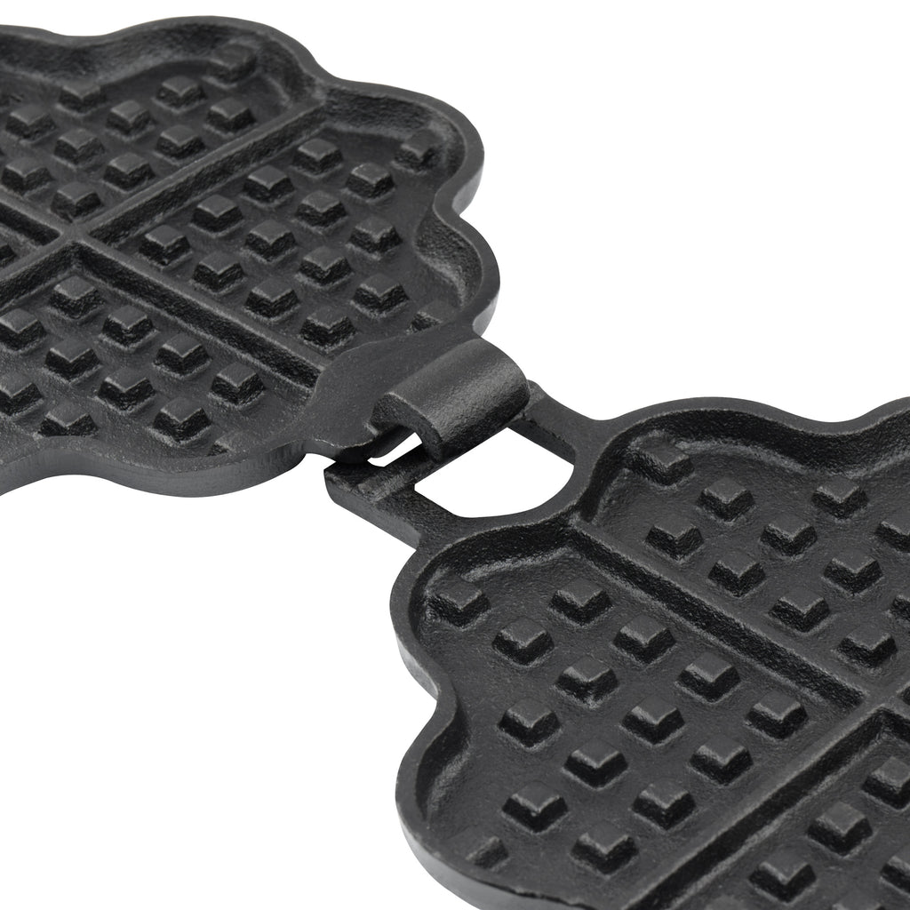 Heart-shaped waffle iron, cast iron, double shape