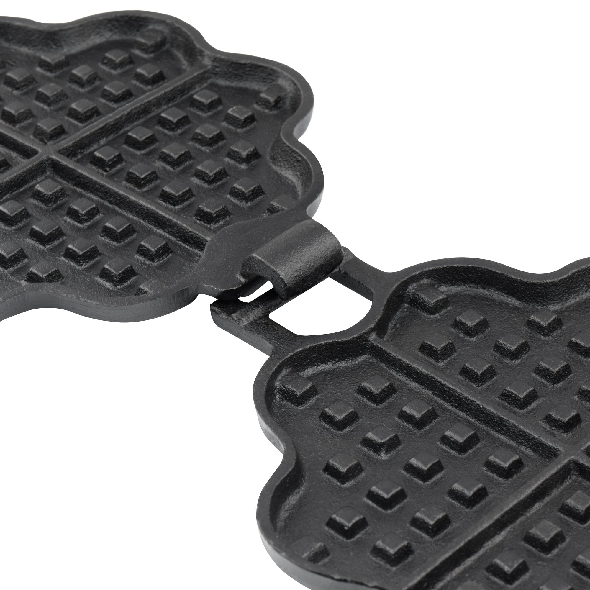 Heart-shaped waffle iron, cast iron, double shape