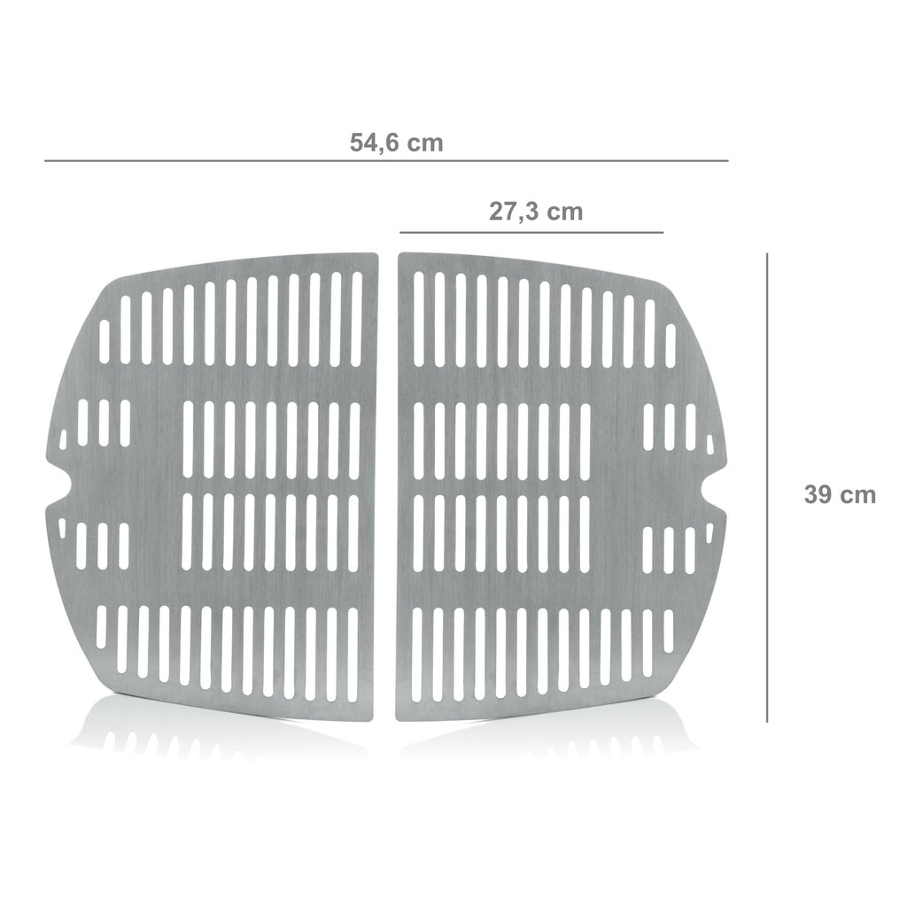 Grill grate, set of 2, stainless steel, suitable for Weber Q2000