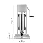 Poussoir à saucisses, 5 litres, en acier inoxydable, avec manivelle