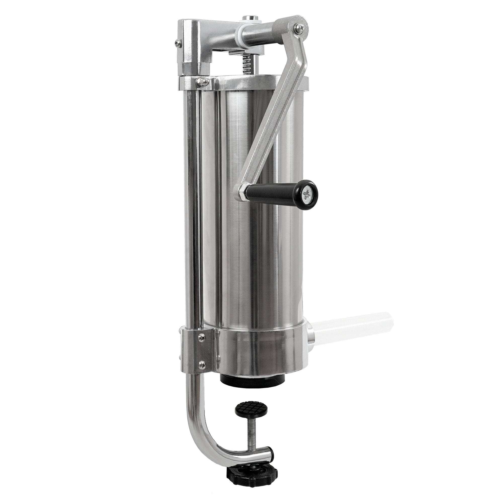 Sausage stuffer, 3 liters, stainless steel, including table mounting.