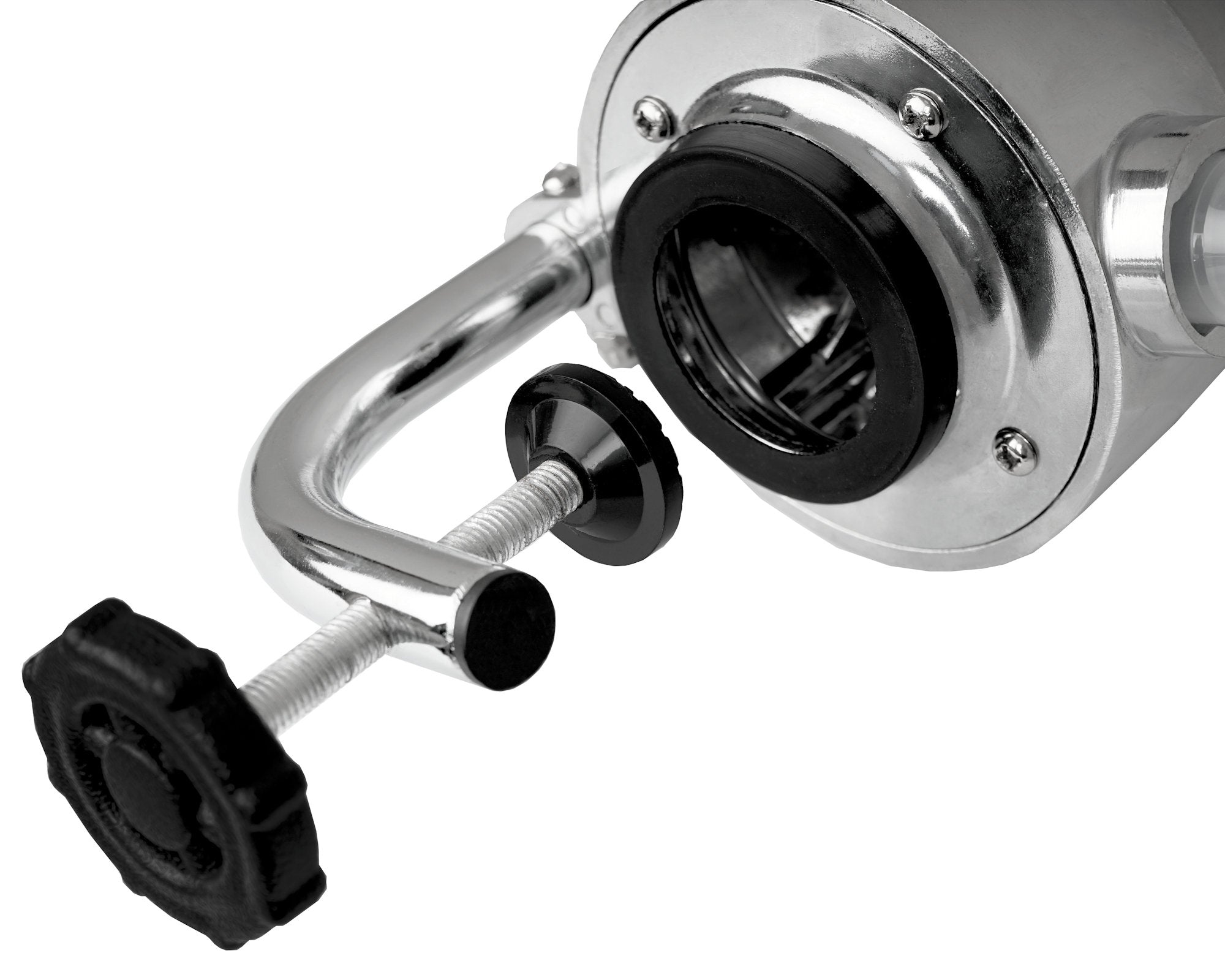 Sausage stuffer, 3 liters, stainless steel, including table mounting.