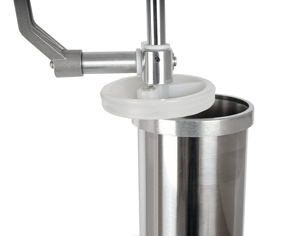 Sausage stuffer, 3 liters, stainless steel, including table mounting.