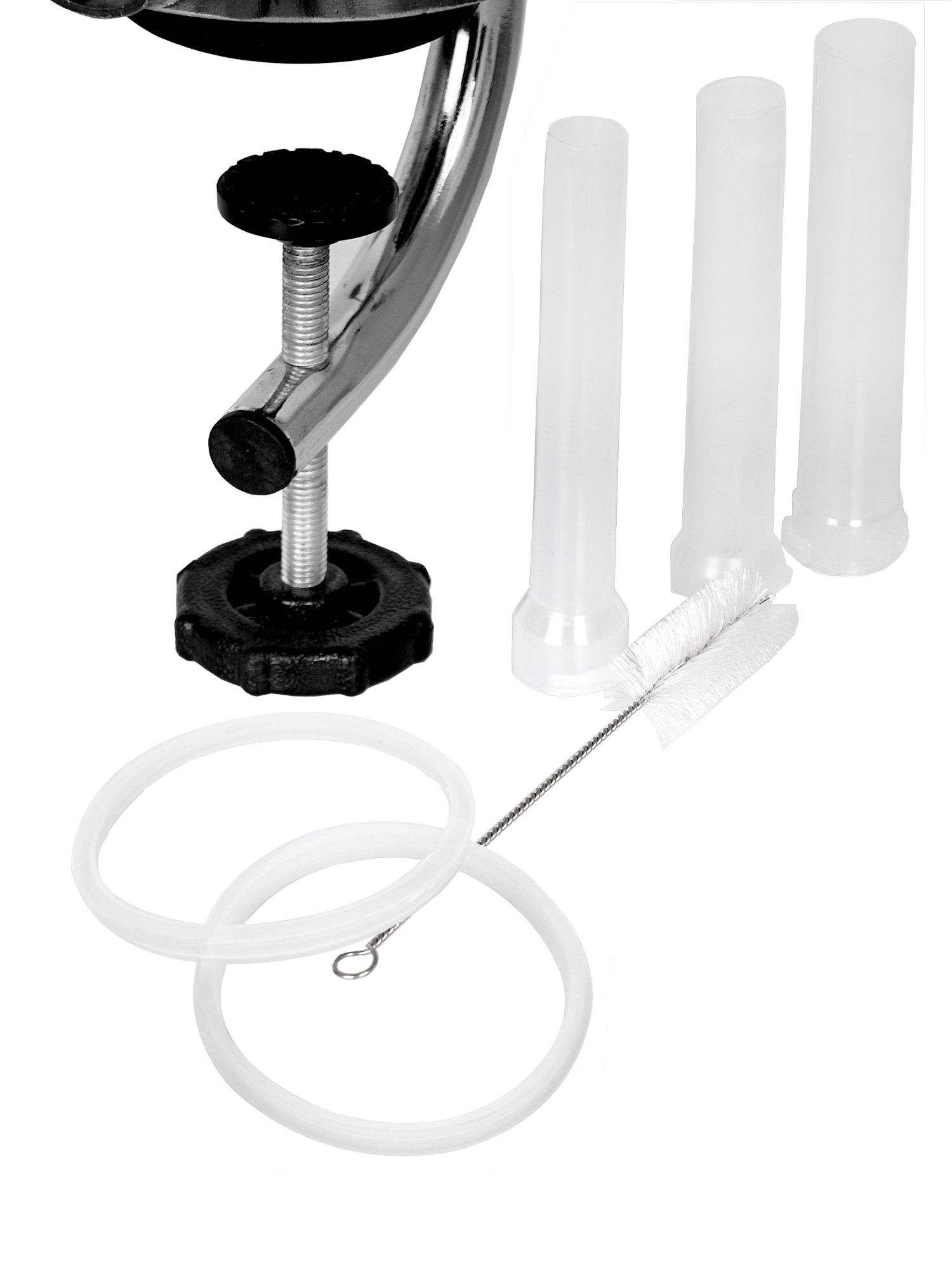 Sausage stuffer, 3 liters, stainless steel, including table mounting.