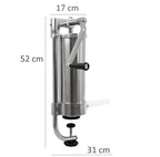Poussoir à saucisses, 3 litres, acier inoxydable, avec support de table.