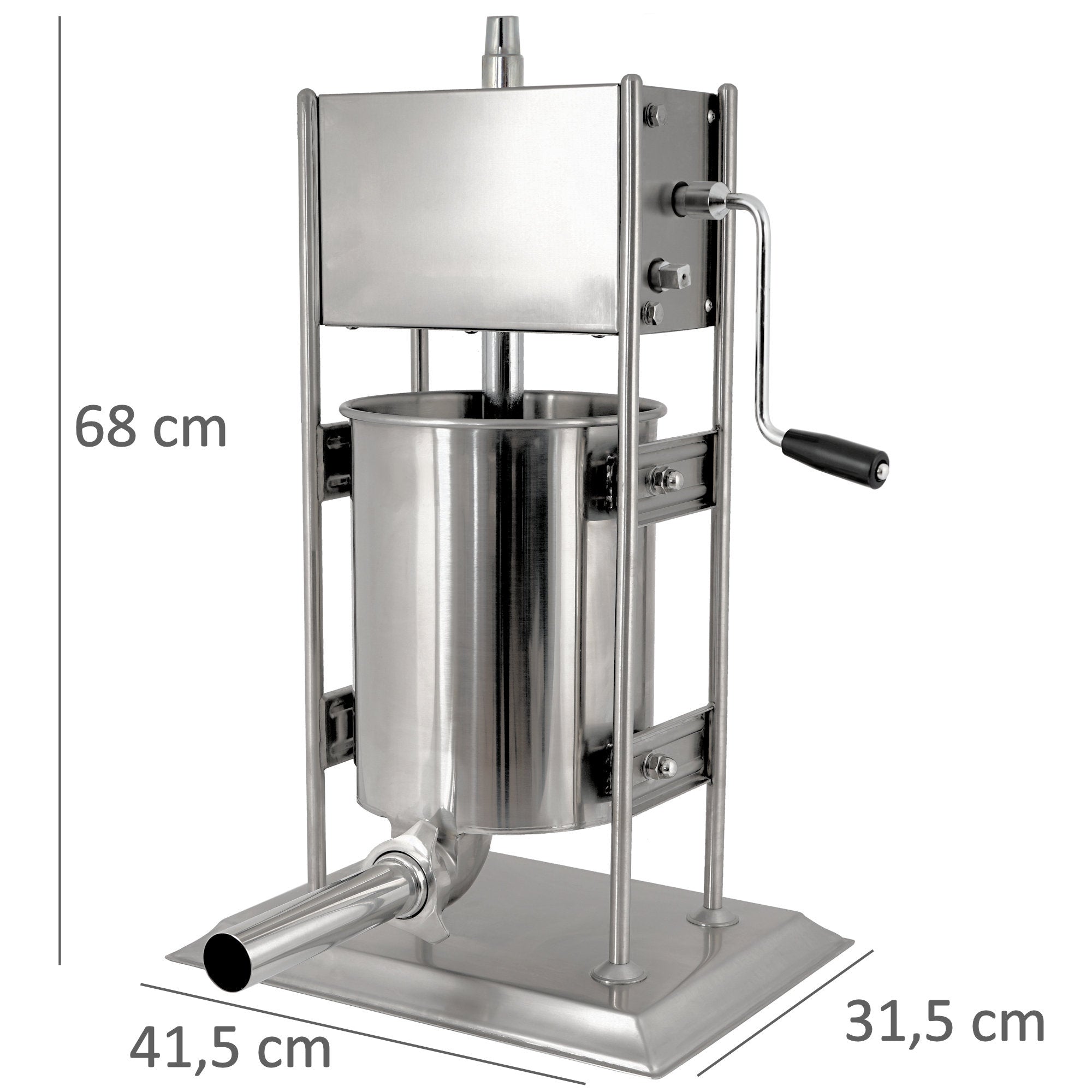 Sausage stuffer, 10 liters, stainless steel