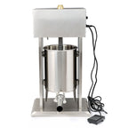 Poussoir à saucisses électrique, 10 litres, en acier inoxydable, avec pédale et 4 embouts de remplissage en acier inoxydable.