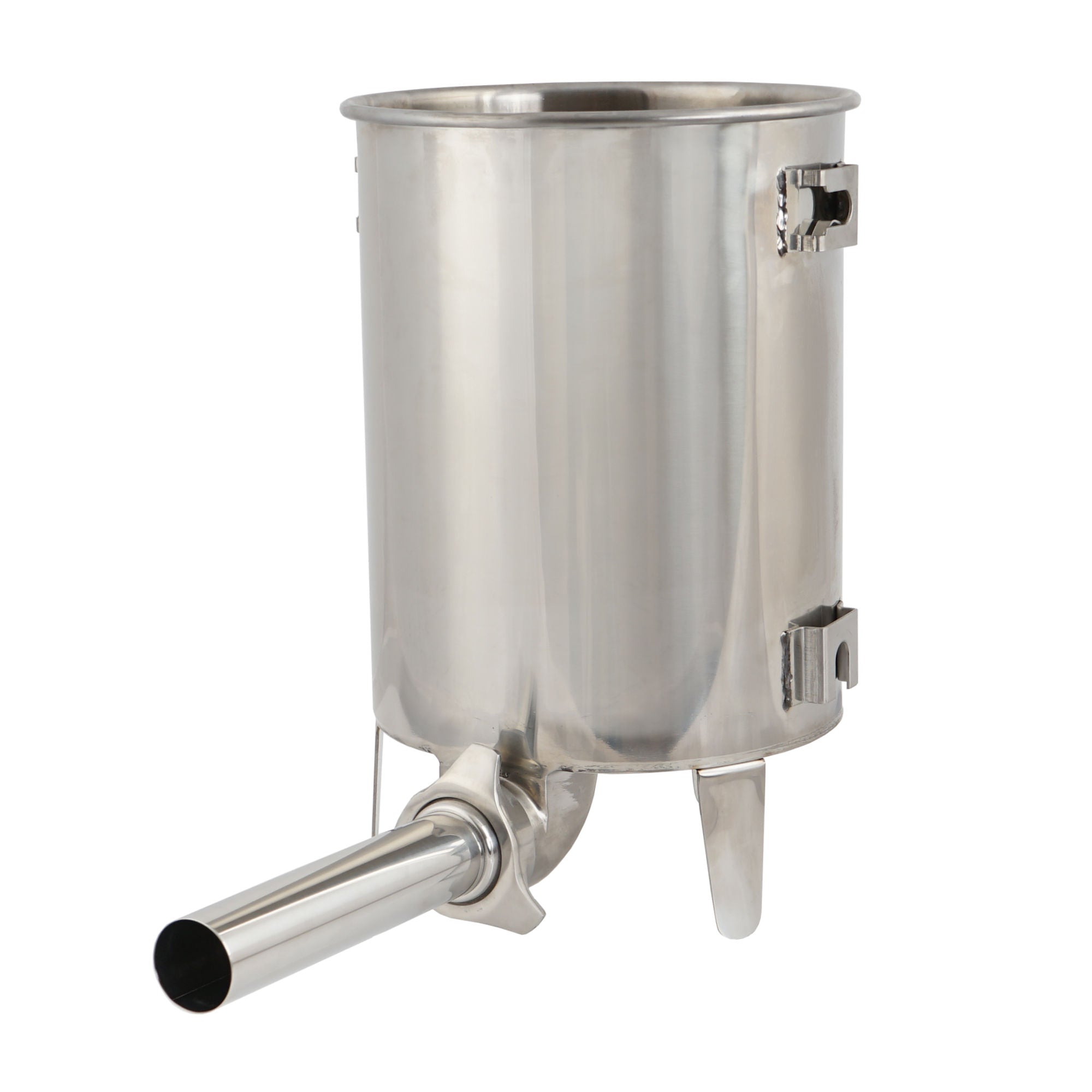 Electric sausage stuffer, 10 liters, stainless steel, including foot pedal operation and 4 stainless steel filling nozzles