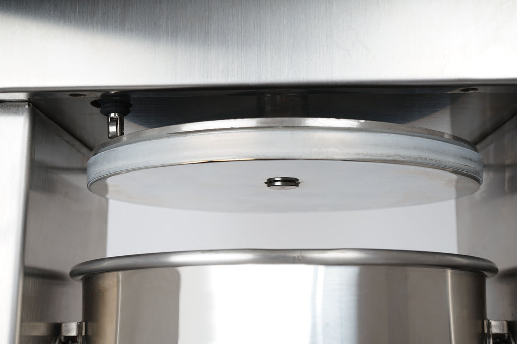 Electric sausage stuffer, 10 liters, stainless steel, including foot pedal operation and 4 stainless steel filling nozzles