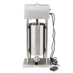 Electric sausage stuffer, 15 liters, stainless steel, including foot pedal operation and 4 stainless steel filling nozzles
