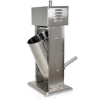 Electric sausage stuffer, 15 liters, stainless steel, including foot pedal operation and 4 stainless steel filling nozzles