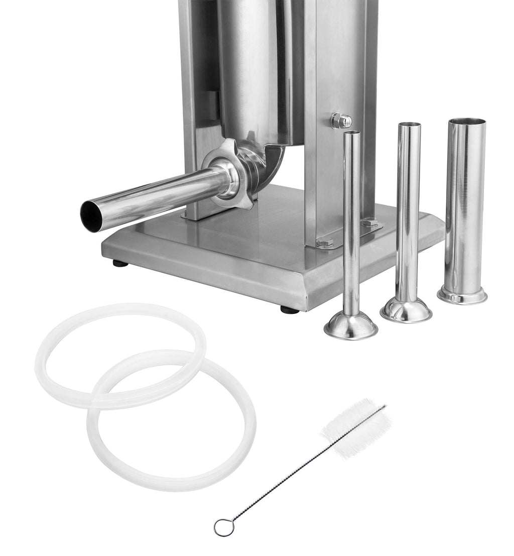 Sausage stuffer, 5 liters, stainless steel, including hand crank