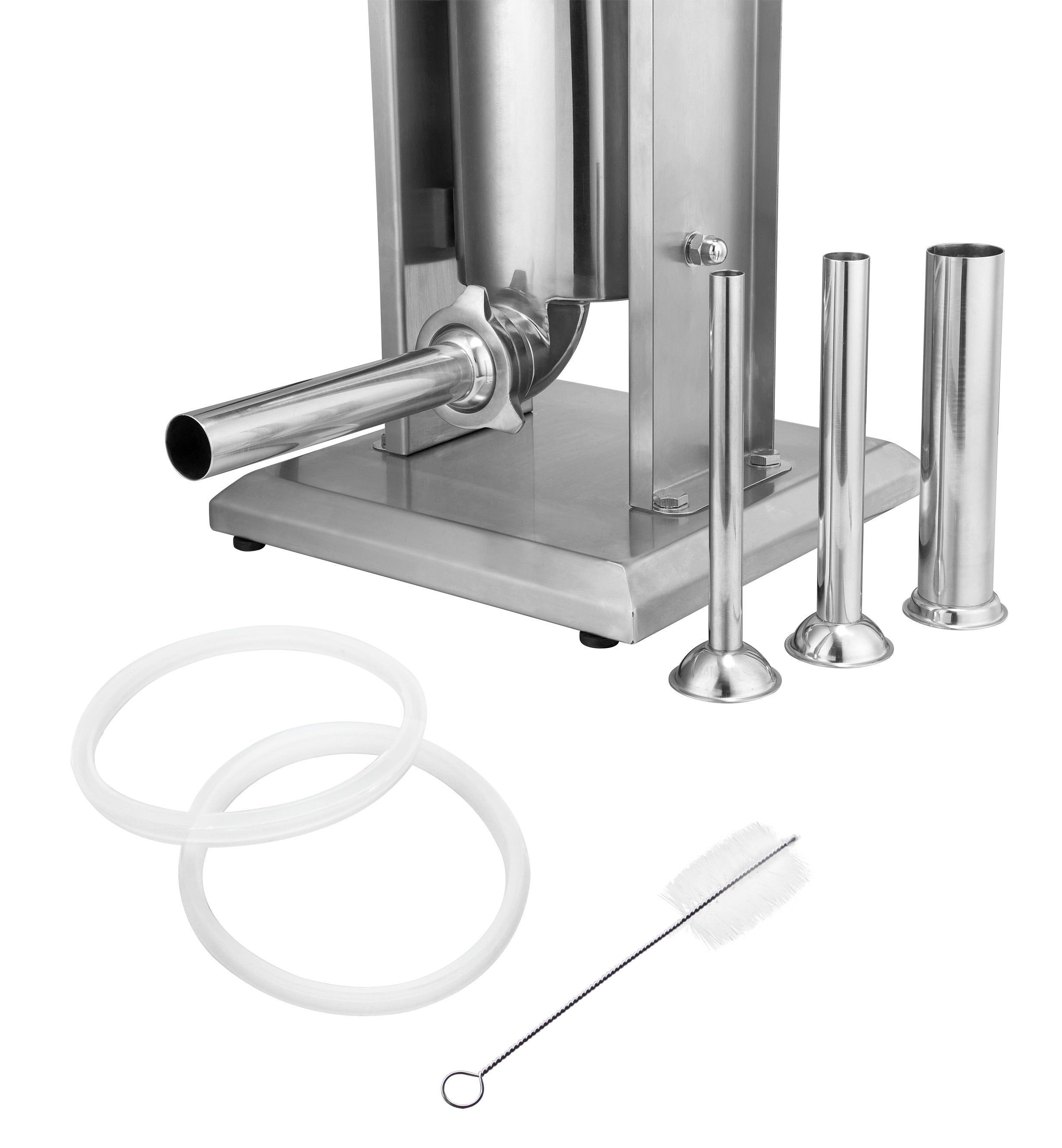 Sausage stuffer, 5 liters, stainless steel, including hand crank