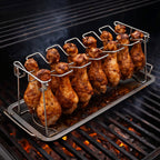 Support à cuisses de poulet en acier inoxydable, pour 12 cuisses de poulet, plateau inclus