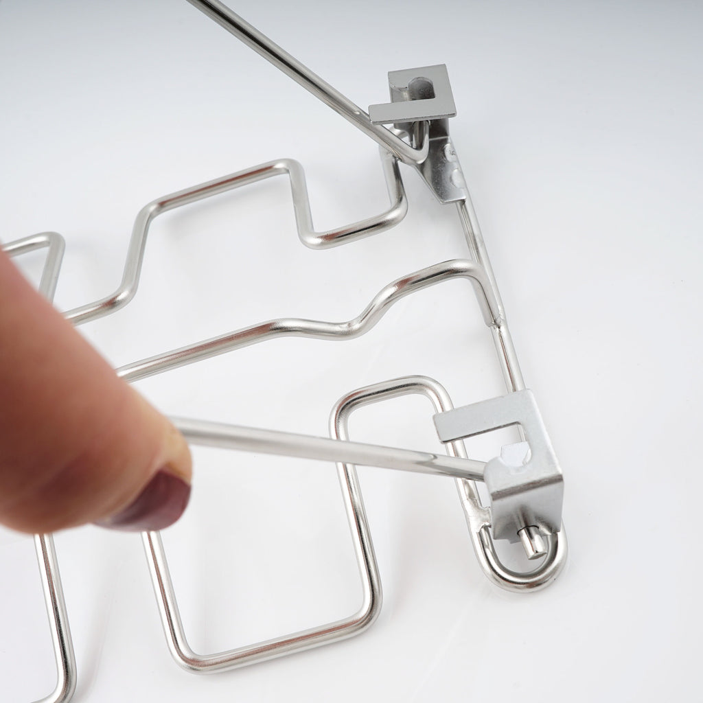 Chicken leg holder, stainless steel, for 12 chicken legs, including tray