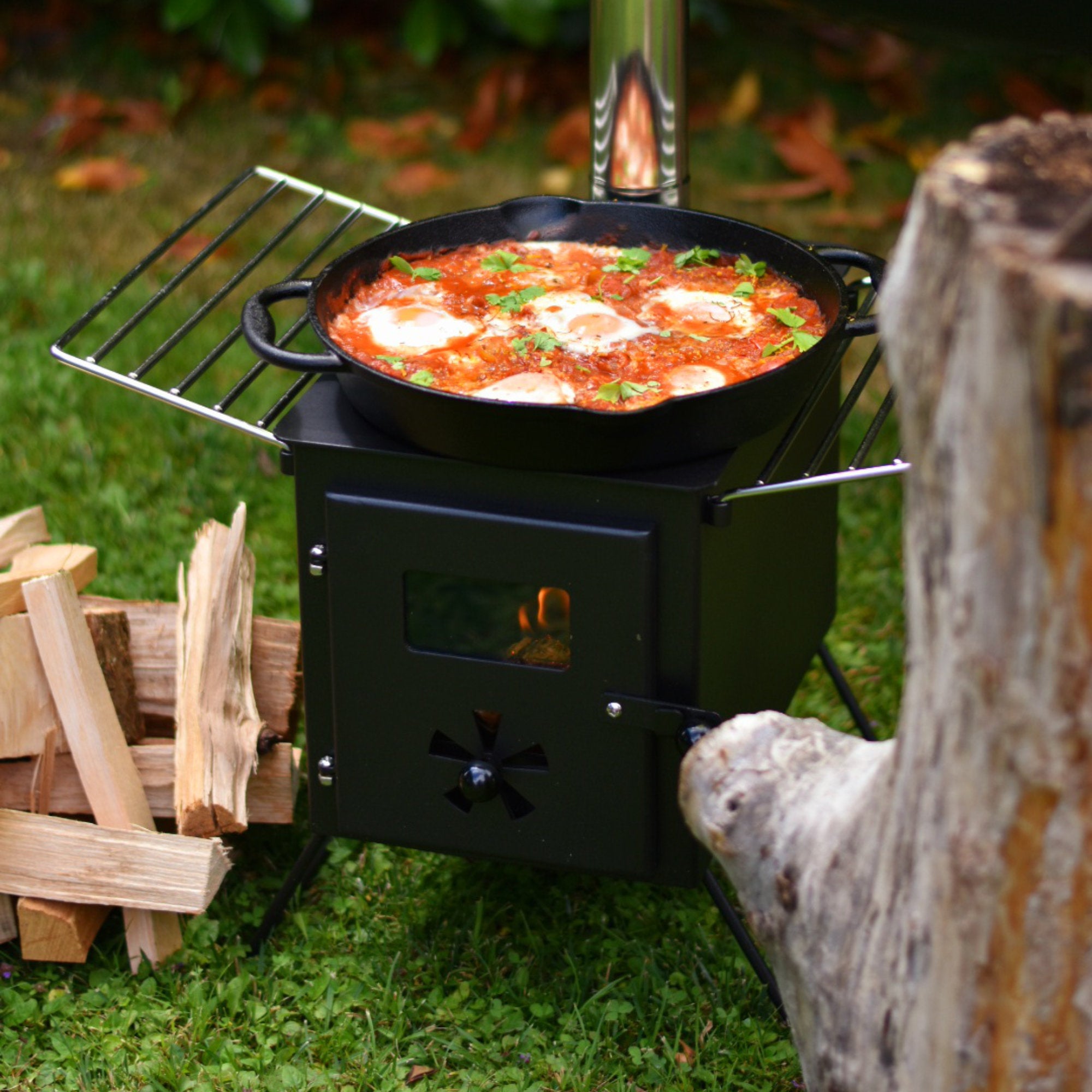 Tent stove, 54.5 x 38.5 x 259.5 cm