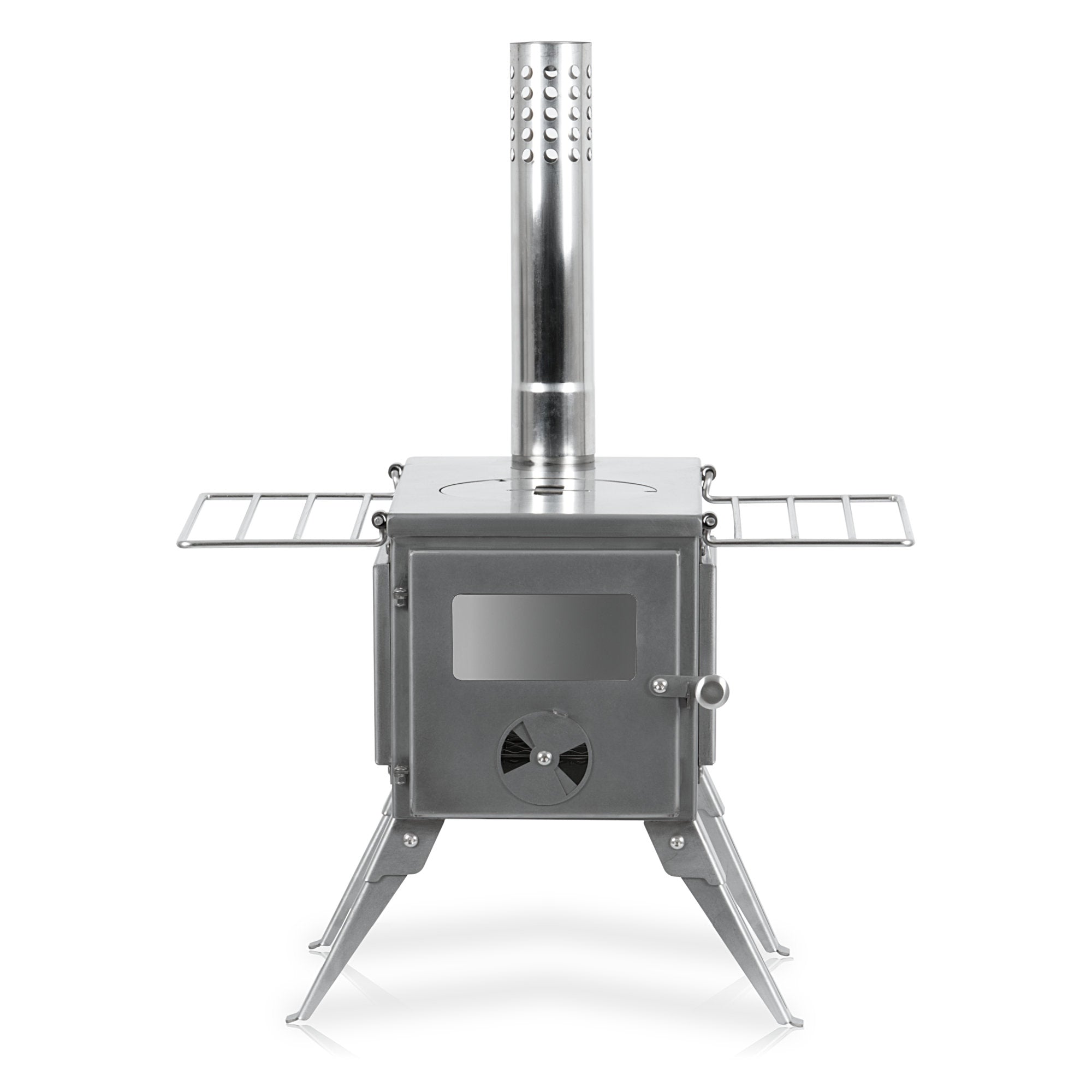 Tent stove, 51.5 x 42 x 216 cm, stainless steel