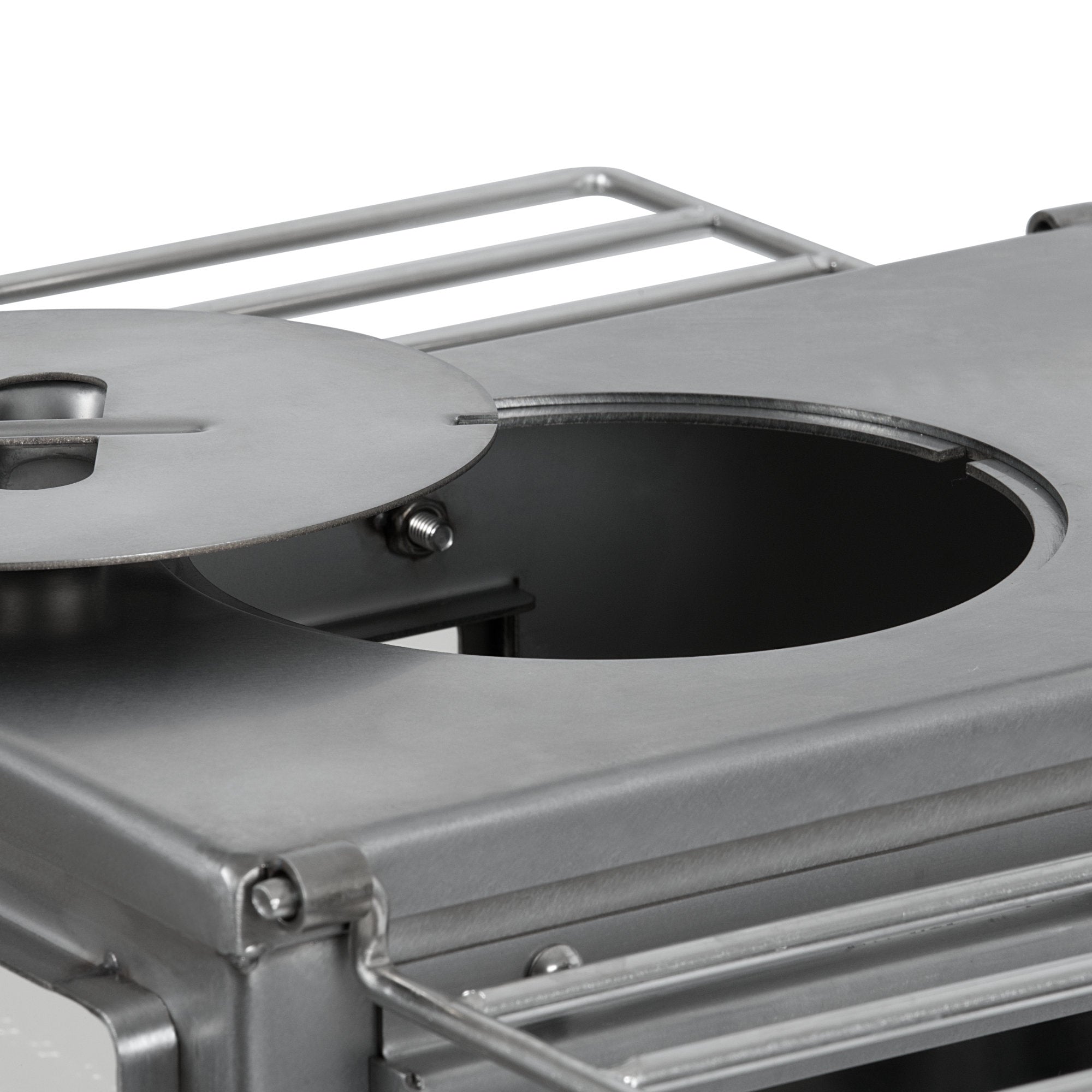 Tent stove, 51.5 x 42 x 216 cm, stainless steel