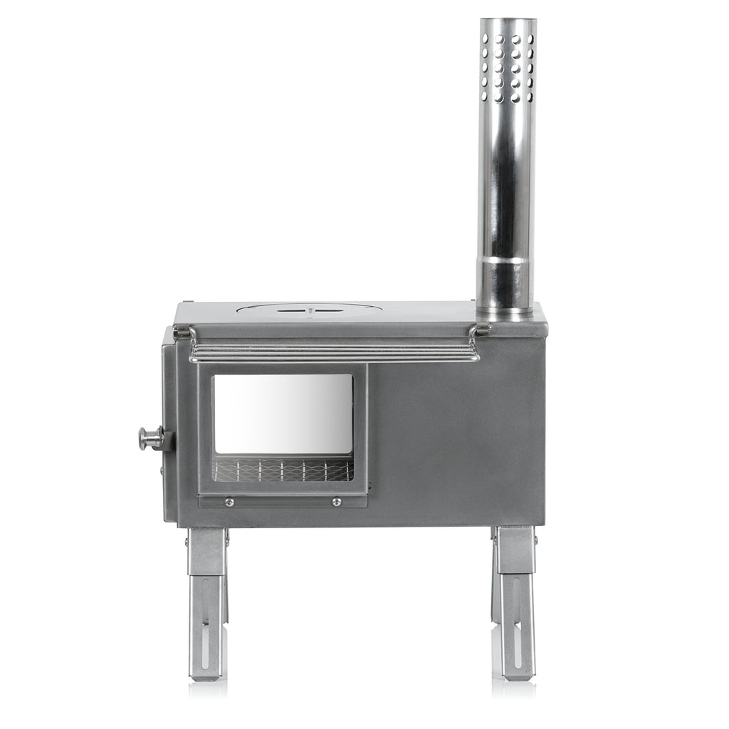 Tent stove, 51.5 x 42 x 216 cm, stainless steel