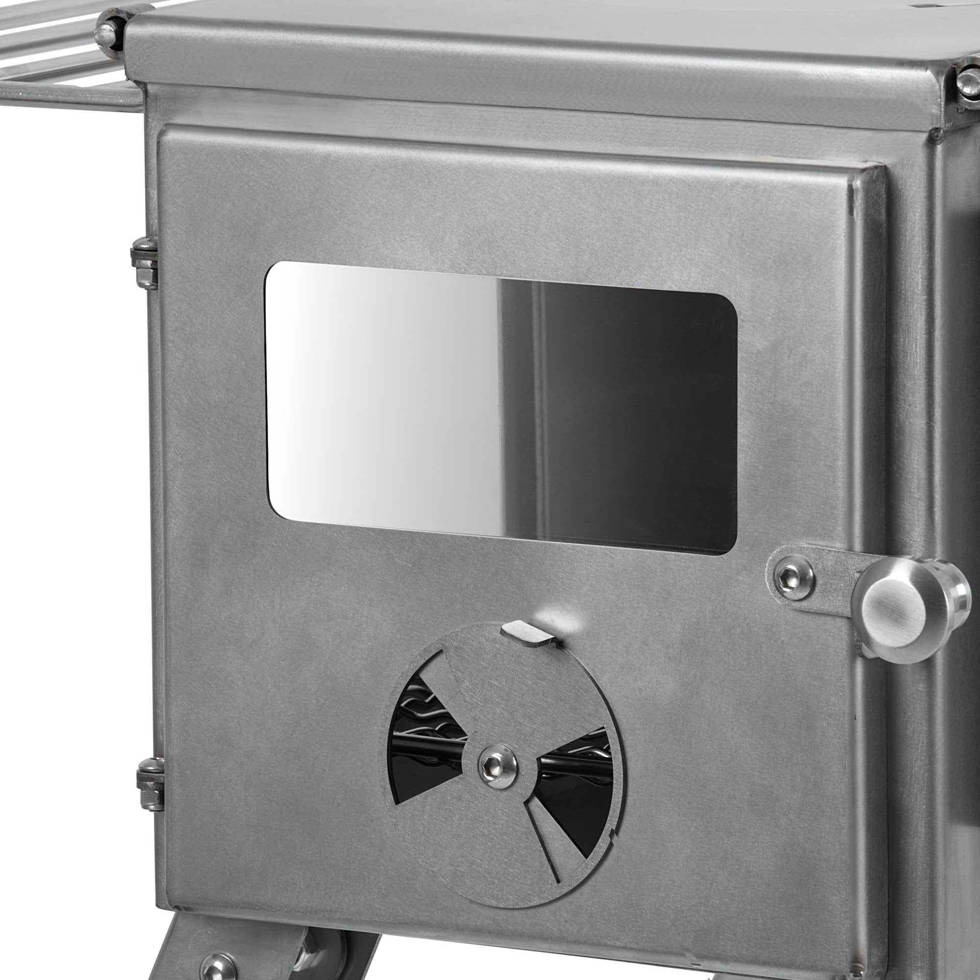 Tent stove, 51.5 x 42 x 216 cm, stainless steel
