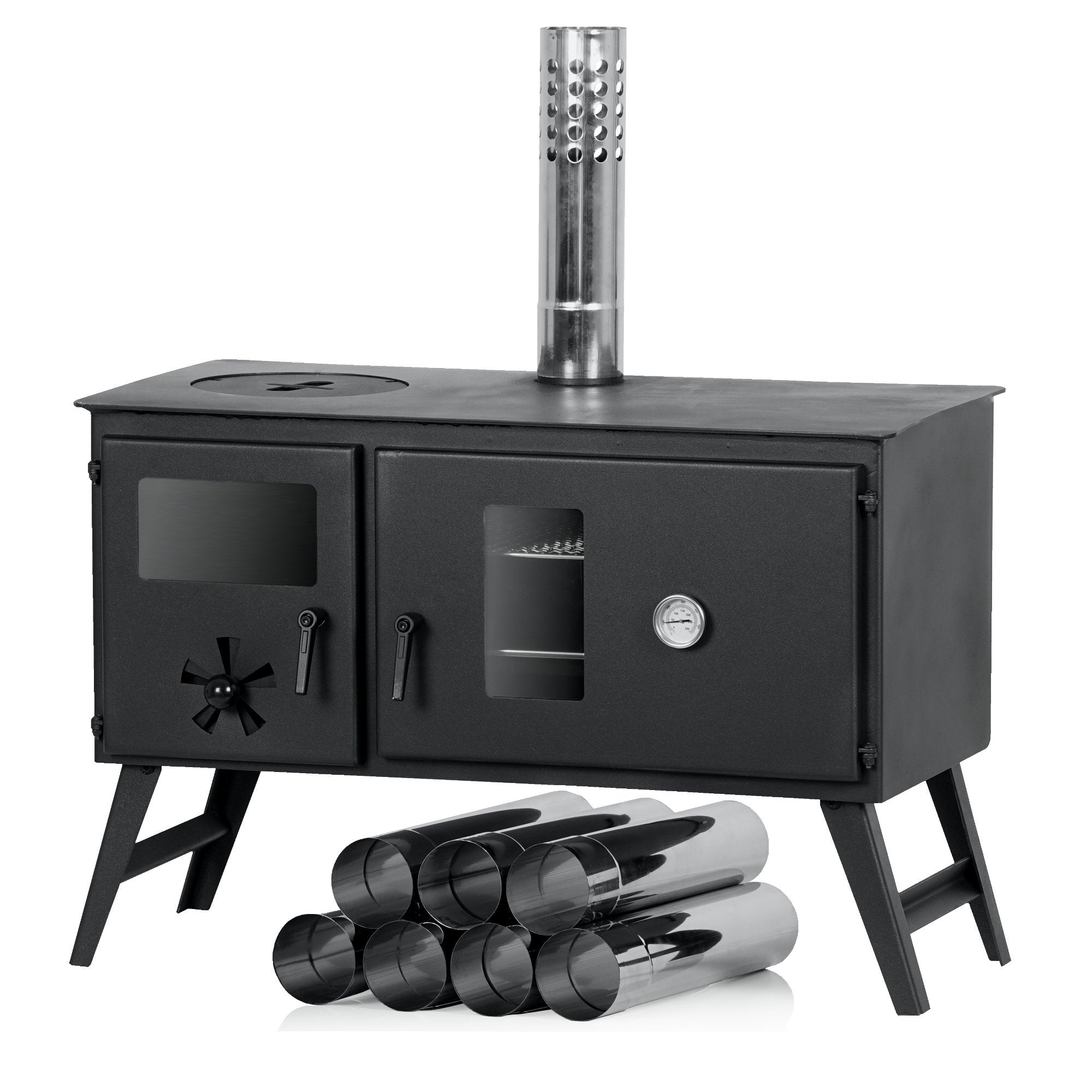 Tent stove, 28.5 x 58.5 x 260 cm